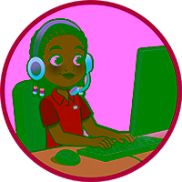 Kim Using a Computer